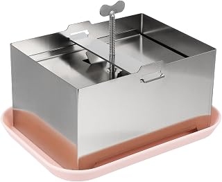 Tofu Press Stainless Steel Paneer Maker Food Strainer with Presser Towel and Drip Tray, Fast Water Removal Enhanced Texture & Flavor, Tofu Maker for Homemade Firm Tofu, Cheese, Paneer