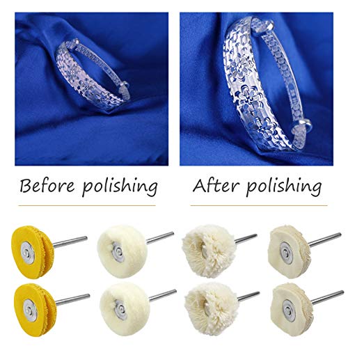 Jialucong 10Pcs 1/8Inch Cotton Polishing Buffing Wheel For Dremel Polishing Kit - Polishing Wheel Or Silver Polish Wheel - Watch Polishing Kit - Jewelry Polishing Kit #TOP4