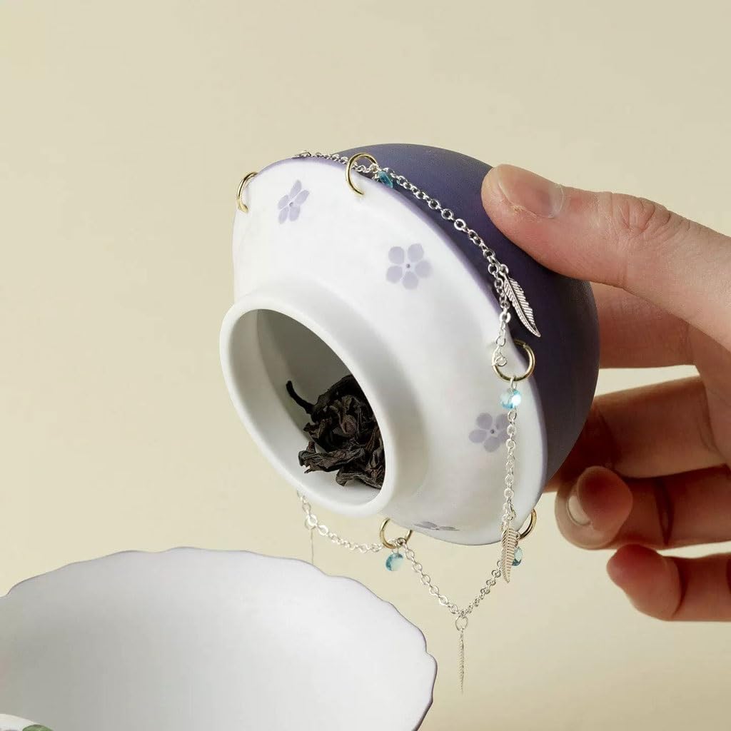 Barattoli Sale Zucchero caffè Mini Barattolo Sigillato con Pendente for tè in Ceramica A Forma di Farfalla Dipinta A Mano