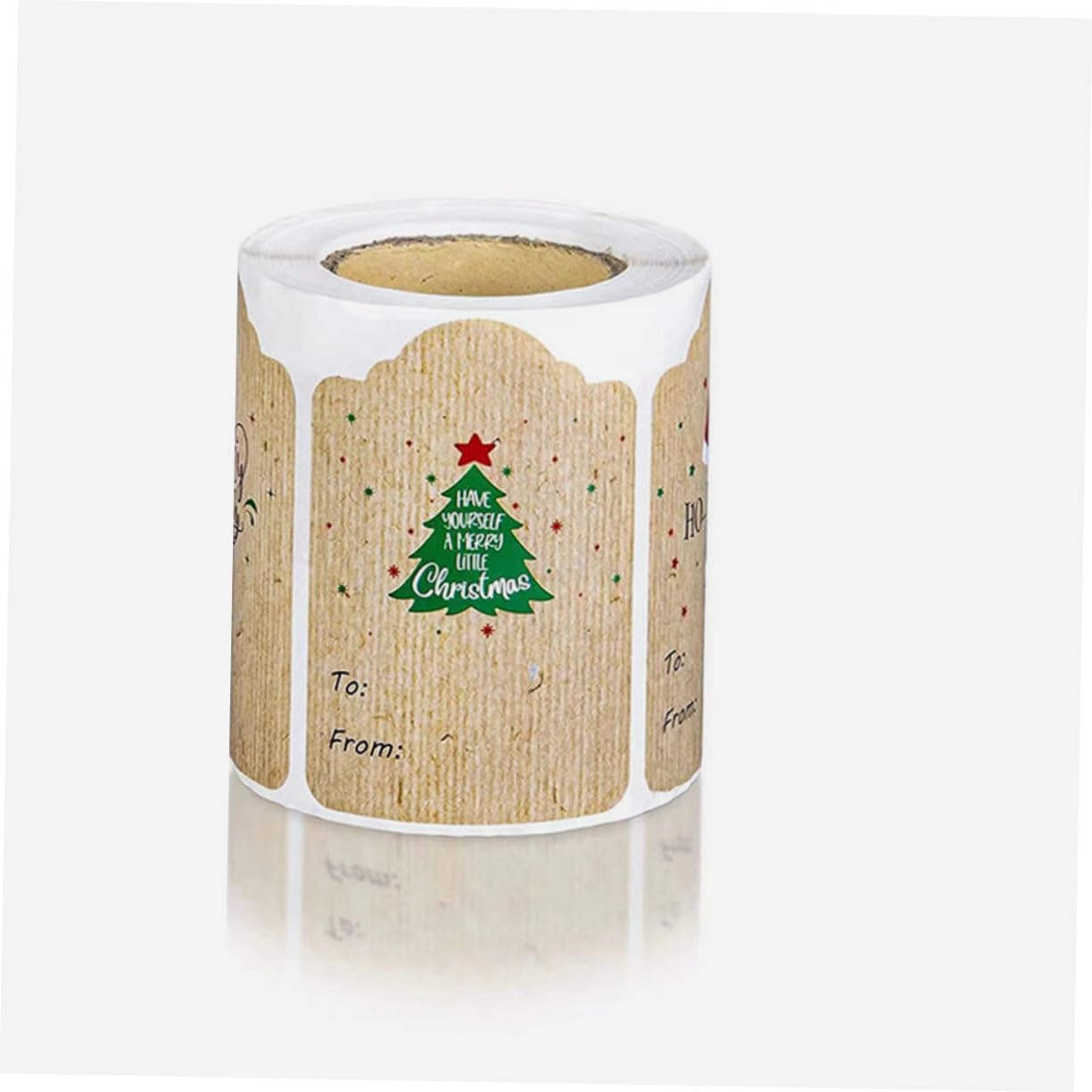 STOBOK 4rotoli Adesivi Natalizi Autoadesivi Kraft Etichette Decorative Per e Confezioni Design Festivi Per Decorazioni e