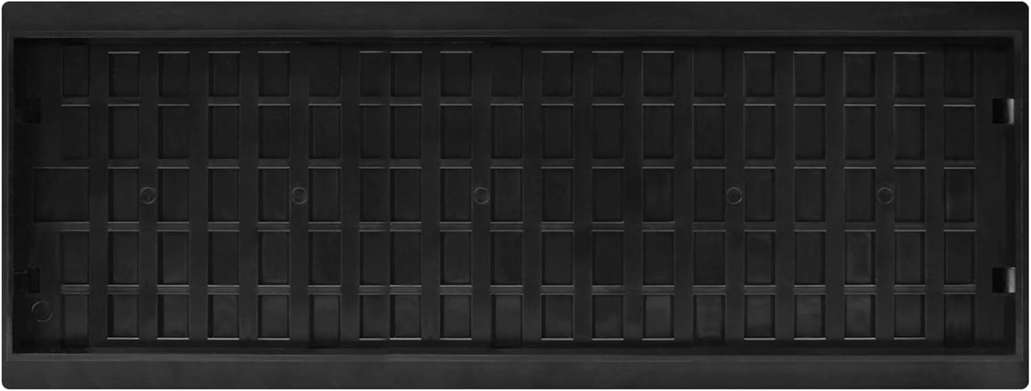 Drop-in Matching Floor Register - 4x12 Inch Floor Vent Cover, Fits 4"x12" Floor Vent Opening, Matching Flooring Insert Tray, Airflow Control Lever, Textured Black (IGFPD412-BLK)