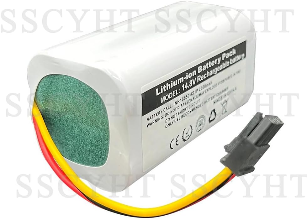 14.4v2800mah, 14.4V 2600mAh 2800mAh 3200mAh 3500mAh Replacement Lithium Battery Rechargeable Sweeping Robot Vacuum Cleaner Battery Spare Parts with 3 Pins Plug