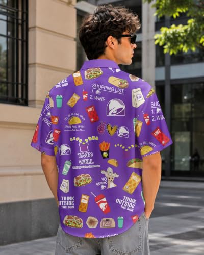 Image of 99TIMORO Horror Movie Men's Halloween Button Down Shirts Short Sleeve Top
