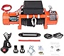 Winch 12V 13000 LBS IP67 Electric Winches with Solenoid Box Assembly/Hand/Wireless Remote Control/Roller Fairlead/Negative Wire/Overload Device/Cover+Hook