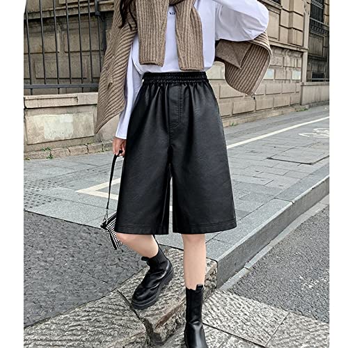Short simili cuir coupe ample pour gommer les formes avec style