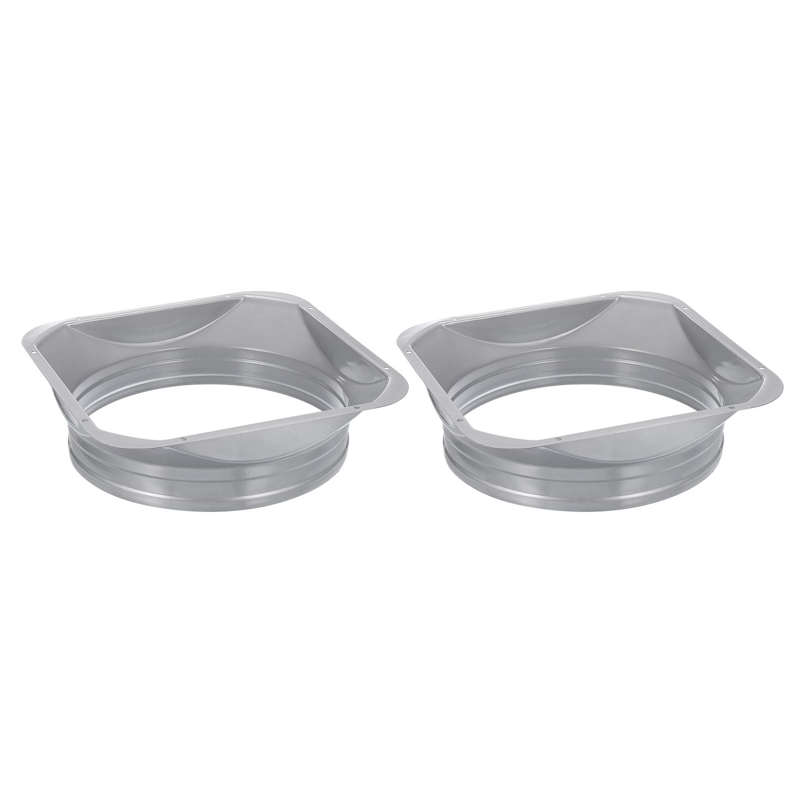 PATIKIL 10 Inch Duct Connector Flange, 2 Pcs Metal Straight Pipe Flange Square to Round Interface Air Duct for Heating Cooling Ventilation HVAC System