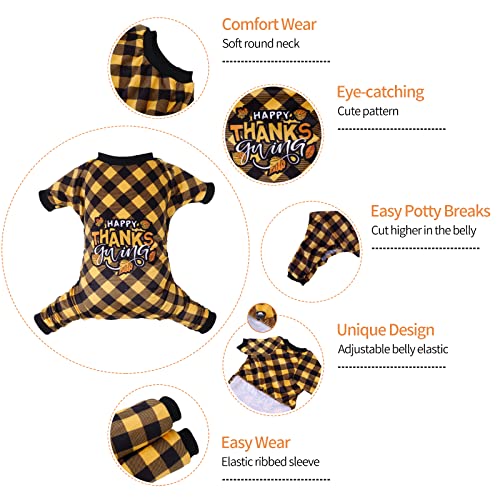 Image of CuteBone Thanksgiving Dog Pajamas Costumes Pet Clothes Cat Apparel Shirt Winter Holiday Cute Pjs Outfits for Doggie Onesies P261S