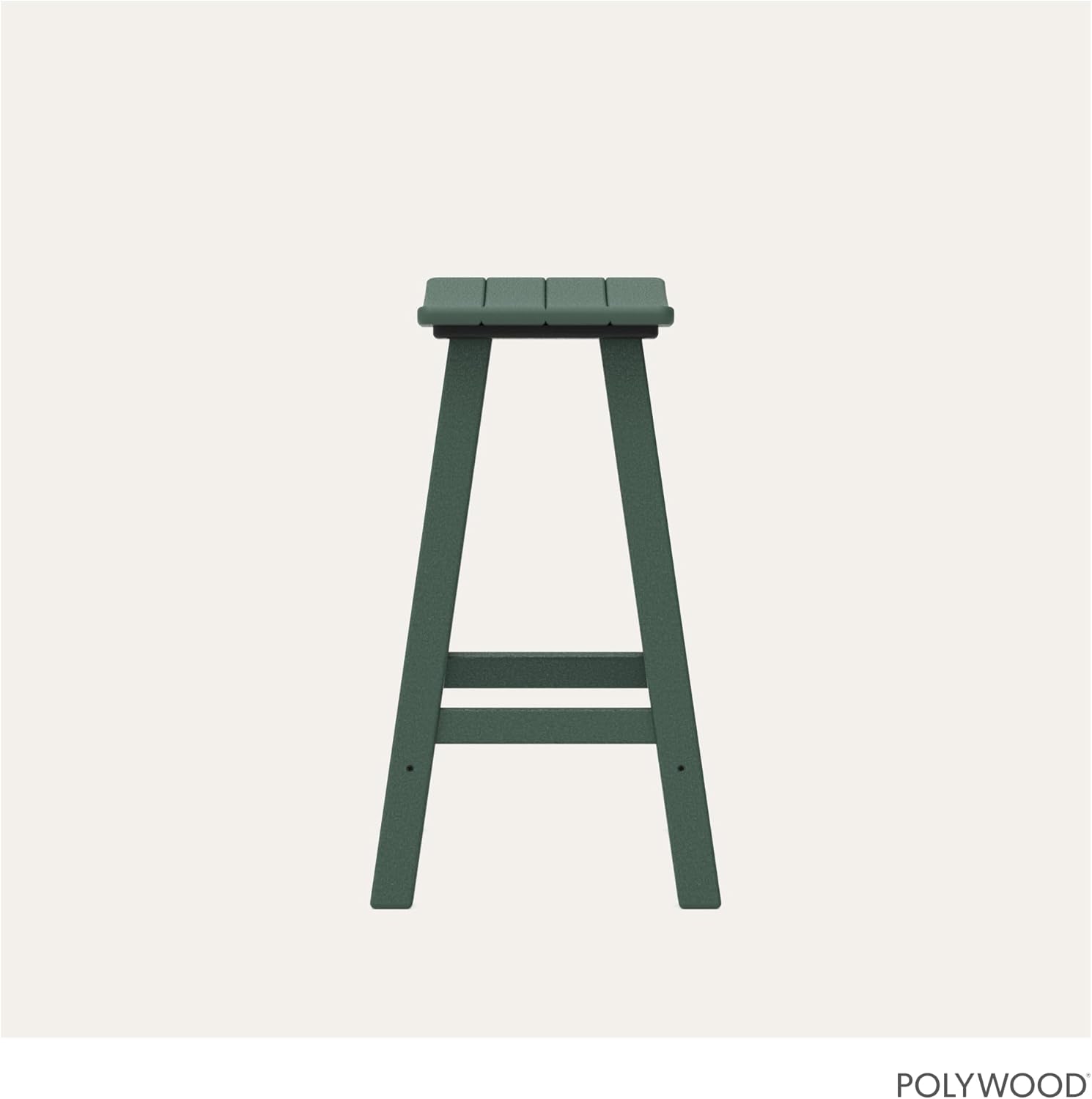 POLYWOOD Outdoor Bar Stools - All-Weather 24 Inch Counter Height Outdoor Patio Bar Stools - Heavy Duty HDPE - Classic Curved Chairs for Pool, Deck, Garden & Backyard Seating - Green