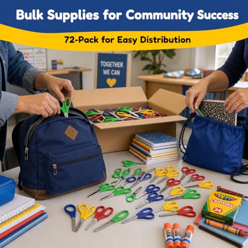 Tijeras para niños Color Swell paquete escolar de 72 unidades infantiles con punta roma 5