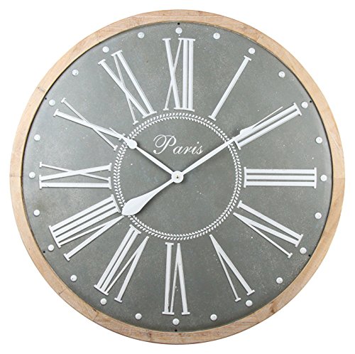 Alices Collection- Grande Horloge Murale en Bois (MDF)  Style Vintage  Diametre 80cm