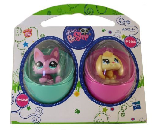 Littles Pet Shop East Egg Edition #2465 Kitten and #2466 Puppy