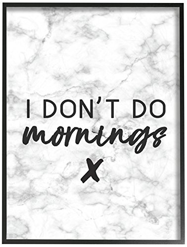 The Stupell Home Decor�R���N�V���� �uI Don't Do Mornings�v�t���[������W�[�N���[�e�N�X�`���A�[�g�A�}���`�J���[ 16 x 20 mwp-397_fr_16x20