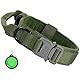 Faankiton Militärisches Hundehalsband mit Kontrollgriff, Nylon mit Metallschnalle für Hunde mit Faltbarem Napf (M, Grün)
