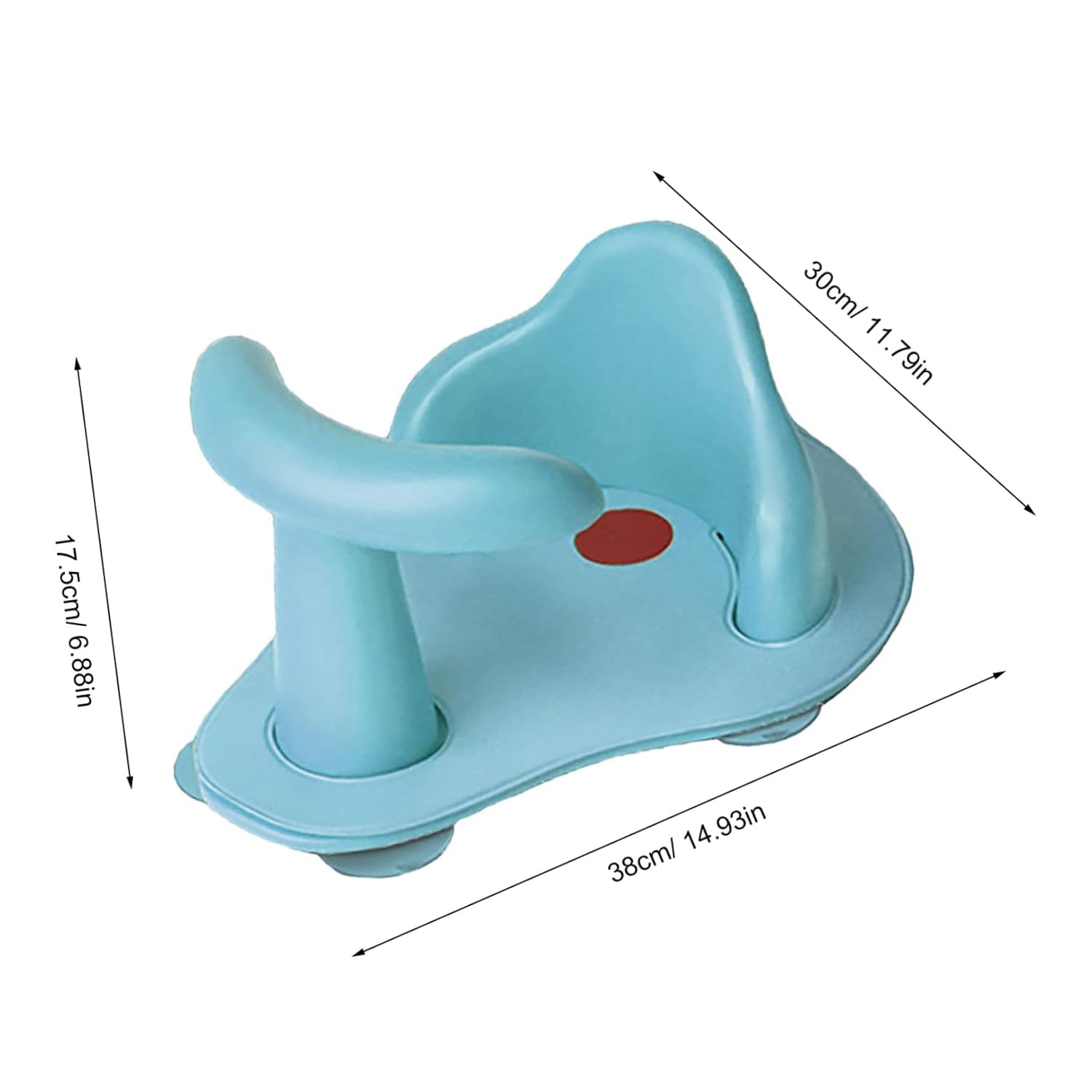 ORFOFE Non-Slip Shower Stool with Temperature-Sensitive Cushion Stable Suction Base Bath Seat for Boys and Safe Rounded Corners Blue Bath Chair