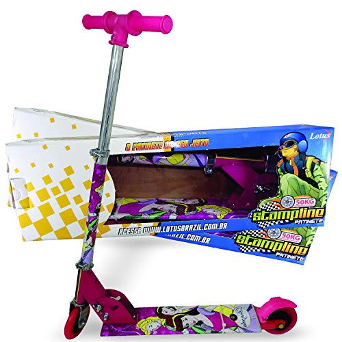 Patinete Infantil Menina Donzelas Color Dobrável Reforçado 50 kg Certificado INMETRO