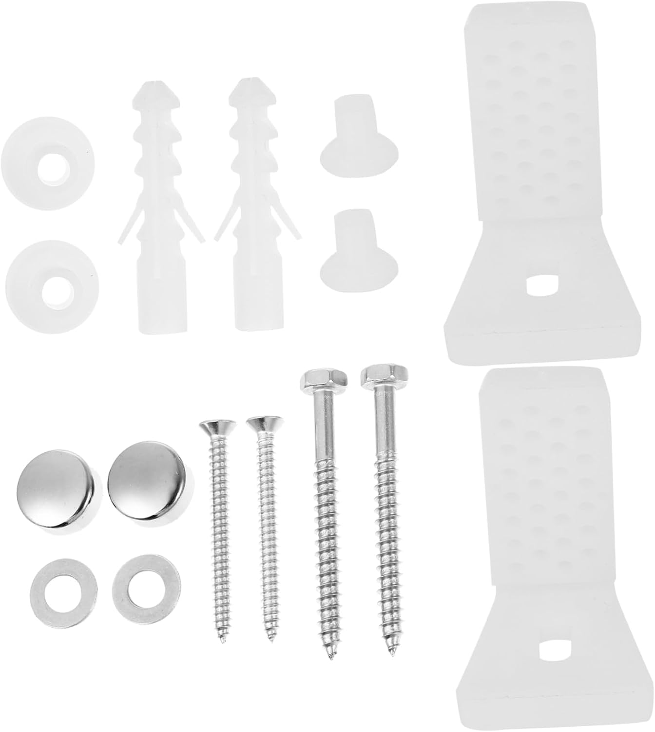 TEHAUX L-Shaped Toilet Foot Fixings Screws Set Nylon Coated Nut Toilet Replacement Parts Easy Installation for Bathroom Fixtures 1 Set