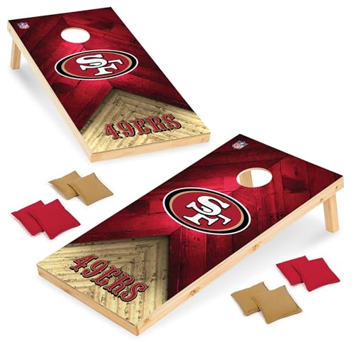Wild Sports NFL San Francisco 49ers 2' x 4' Regulation Size Solid Wood Cornhole Set with Direct Print HD Team Graphics
