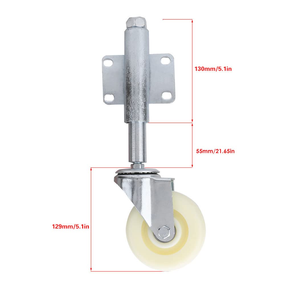 Eurobuy 4in Schwere Federbelastete Lenkrolle Nylon Tor Rad 440Lbs Tragfähigkeit