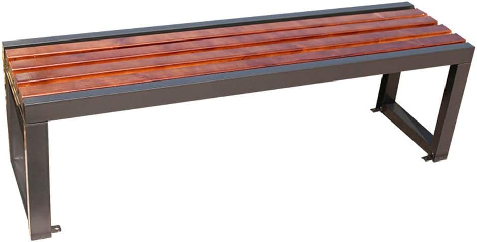 Terrace Garden Bench Outdoor Metal Bench Park Bench with Steel Frame and Corrosion-Resistant Solid Wood Seats 3-Seater More Weather-Resistant Outdoor Bench Lounge Seats (Length 120cm) (Length 100cm)