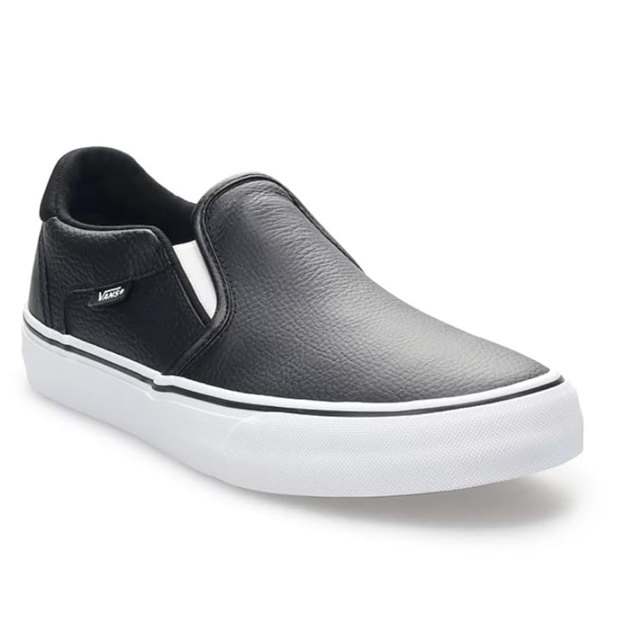 slip on vans leather