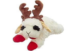 MULTIPET Holiday Lambchop with Antlers - 6 in - White