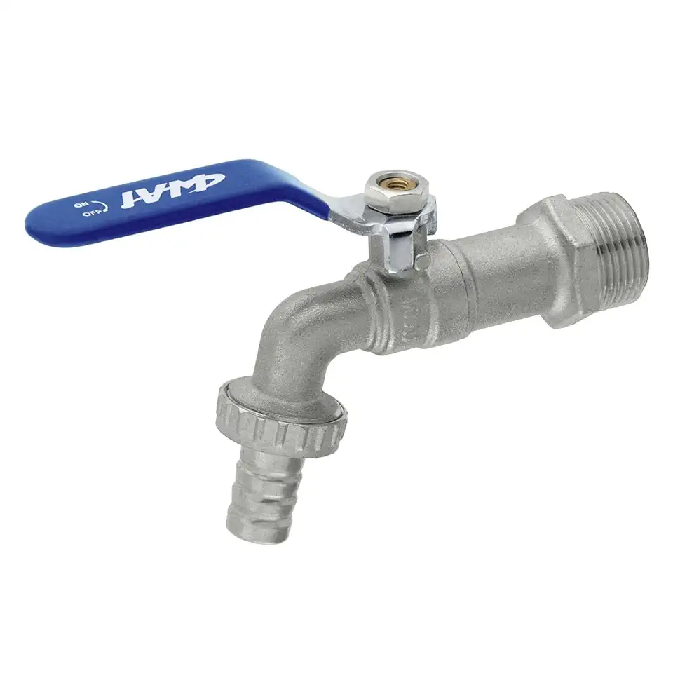 Torneira Esfera Tanque Jardim 3/4 x 3/4 Alavanca Ivm Italy com Bico para Mangueira usual para Máquina de Lavar Tanques e Lavadora de Roupas