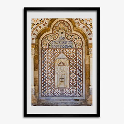 Affiche peinture 50x70 cm grand cadre en bois déco moderne Palais du Liban