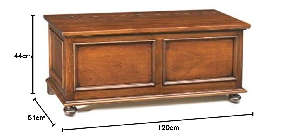 Vintagehome - Cassapanca in legno, 120 x 44 x 51 cm (L x P x A)