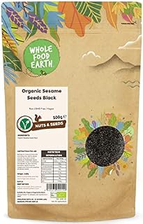 Wholefood Earth Organic Sesame Seeds Black 500g Raw | GMO Free | Vegan | Certified Organic