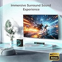 GEOYEAO 2.1 CH Sound bar with Subwoofers, 100W Sound Bar for Smart TV, Dolby Atmos Surround Sound System, Adjustable Home Theater Bluetooth Speaker, for TV/Projector/PC — image 2