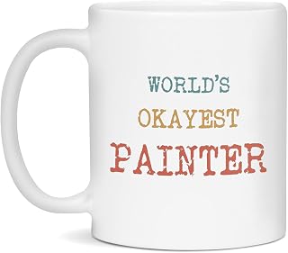 World's Okayest Painter Funny Job Custom Profession Personalized Gift Mug, 11-Ounce White