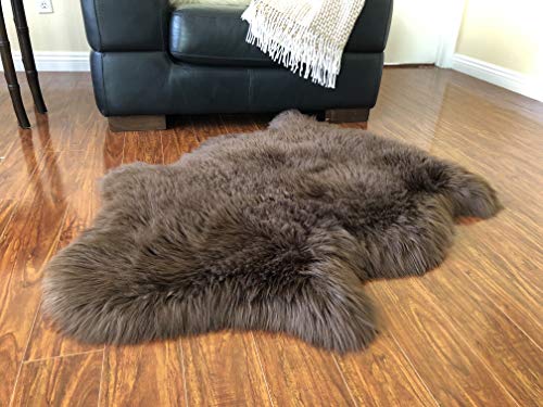 Lambzy Faux Sheepskin Hypoallergenic Free Shape Silky Shag Rug, Luxury Shaggy Silky Plush Carpet For Bedrooms Rugs Living Room Kids Rooms Sofa Floor Rugs (Single 2'X3', 60X90Cm Brown) #TOP1