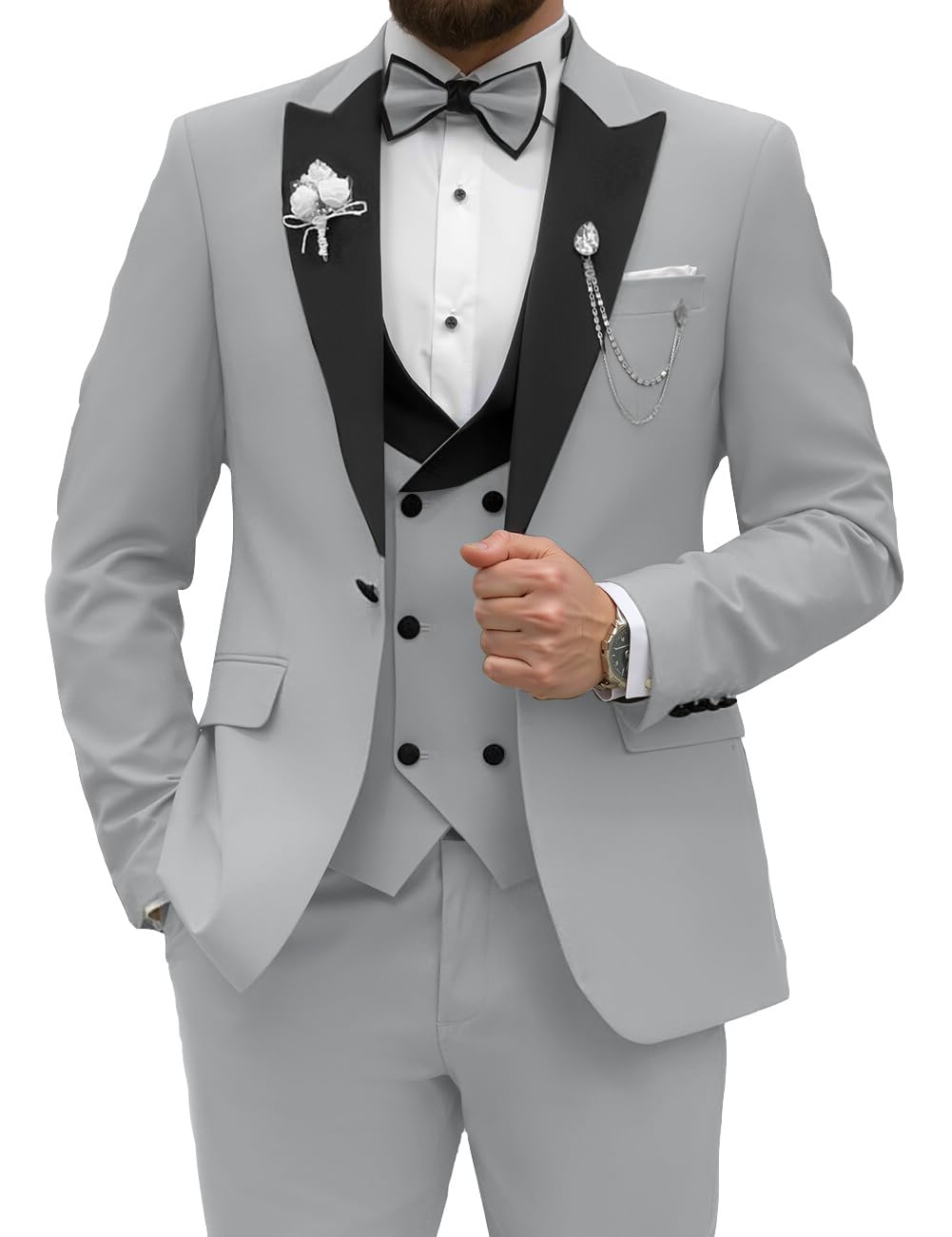 Men's Tuxedo Suit 3 Piece Slim Fit Suit for Men Tuxedo for Men Wedding Party Dinner Prom