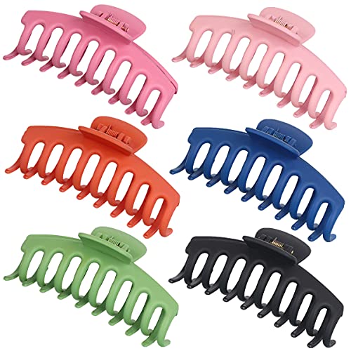Pince à cheveux grande taille lot de 6 barrettes mates pour femme