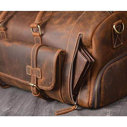 Vintage Crazy Horse Leather men's Travel Duffle luggage Bag Gym Sports Overnight Weekend (20