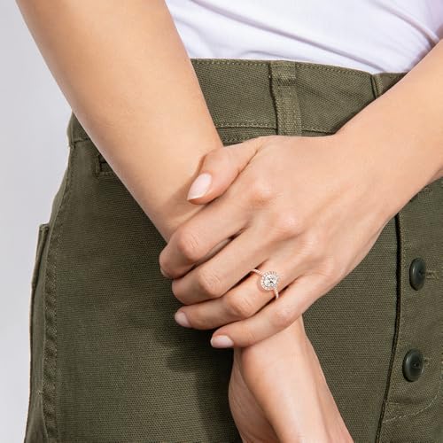 10K 14K 18K Solid Gold Oval Shaped Ring 6X8 MM 1.5Carat Gemstone Vintage Ring Engagement Ring for Women Oval Cut Unique Gemstone Bridal Wedding Ring Size 4~154