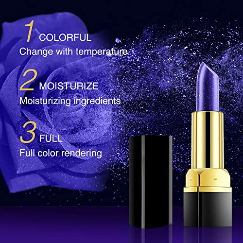 Bingbrush 2Pcs Color Changing Lipstick, Blue Ph Mood Long Lasting Labiales Lip Care Moisturize Lip Balm Korean Magic Lip Gloss Lip Tinted Stain Makeup Lipstick Set For Women #TOP3