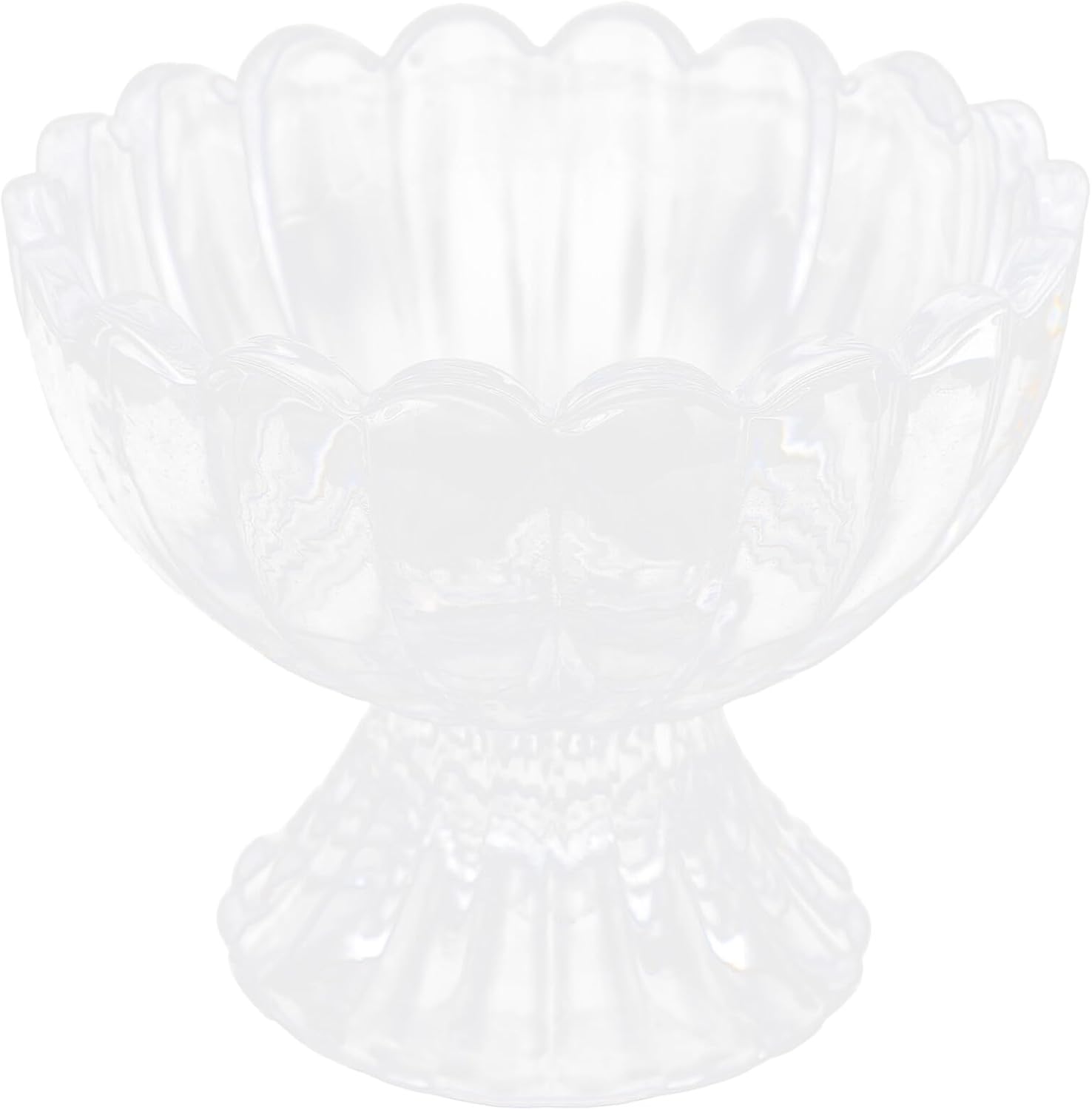 6pcs 120ml Glass Dessert Bowls Ice Cream Cups Footed Crystal Trifle Bowls for Yogurt and Fruit Parfait Serving in Home Kitchen