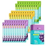 Mini Mouthwash Kit,Travel Size Portable Fresh Breath Mouth Wash,Green Tea Mango Grape Flavor, 60 Individual Disposable Mouthwash Packs for Oral Care