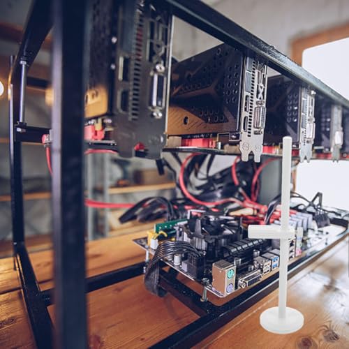 Image of Hemobllo GPU Support Bracket 7.66In Iron White - Anti-Sag Locking Screw for Heavy 4090 /4080 - Magnetic Base Secures PSU Shroud - for Full-Tower or Micro-ATX PC Builds