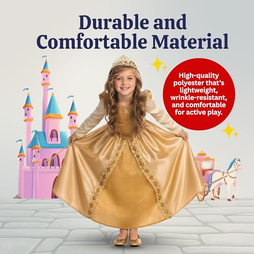 Disfraz Princesa Vestido Dorado para Niñas miniatura 5