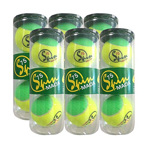 Pack de Bola de Tênis Spin Soft 75 - Verde (Pack com 6 Tubos)-SPIN