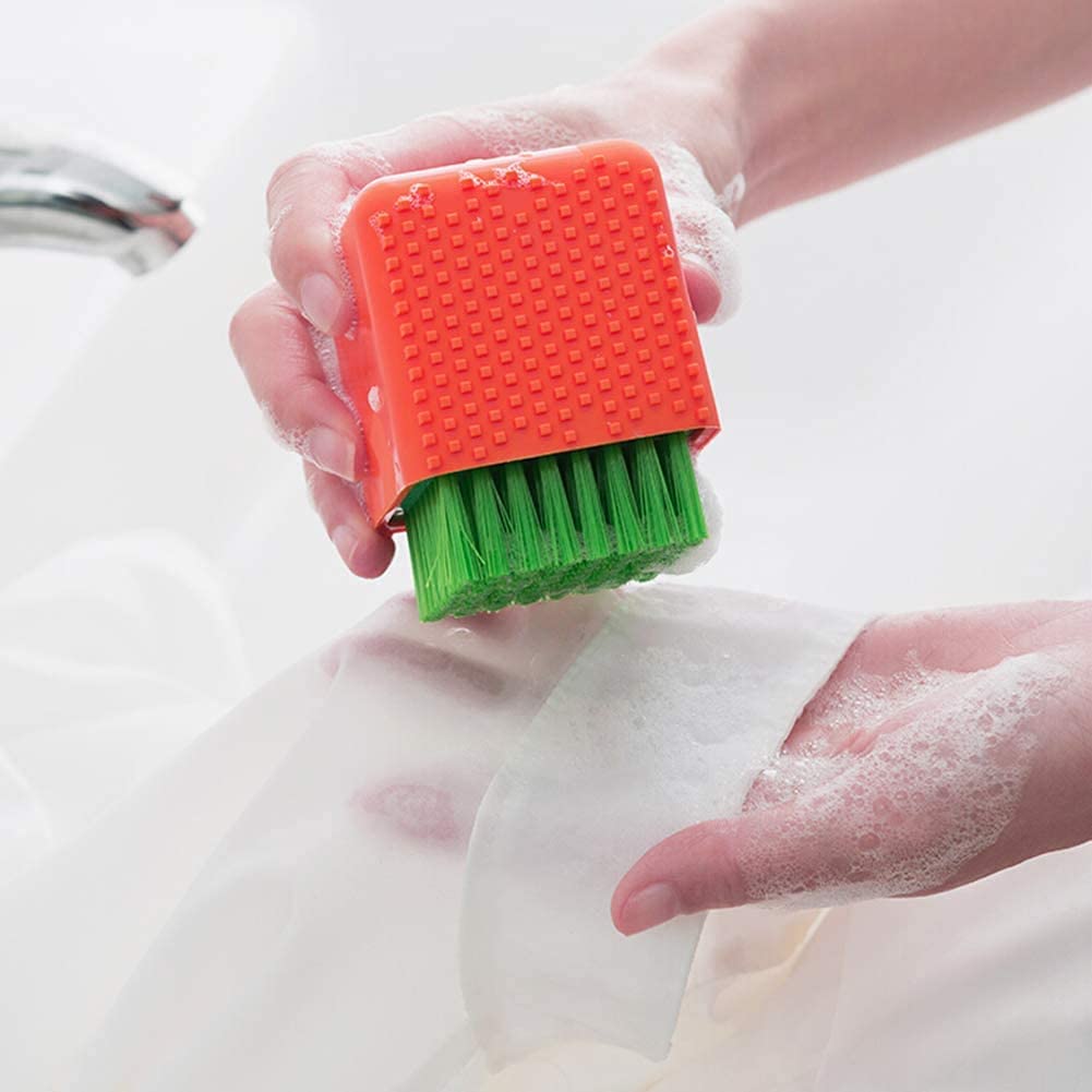 SwissHome Multi-Functional Silicone Laundry Brush - Potted Washing and Cleaning Powerhouse for Effective Stain Removal and Gentle Fabric Care (Pack of 1, Red) 2