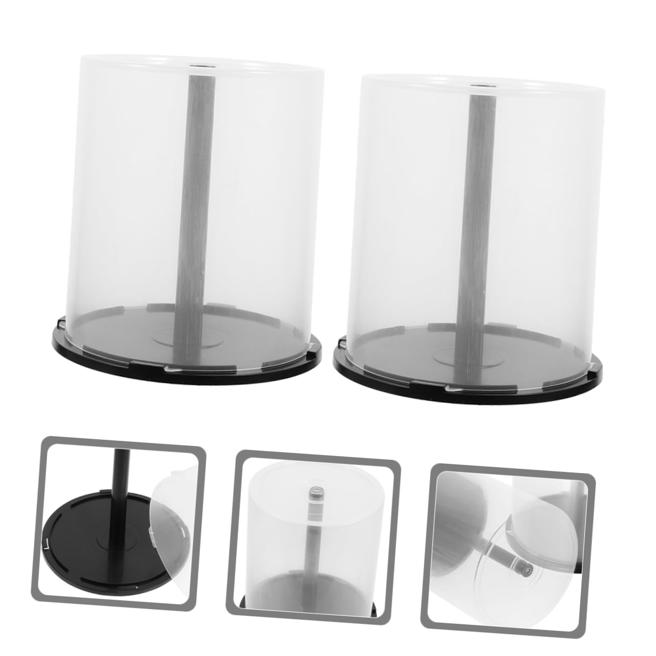 Yardenfun 4 Pièces Étagères à CD Plastique Réutilisables Boîtes de Rangement pour CD Dvd pour Étagère ou Plan de Travail