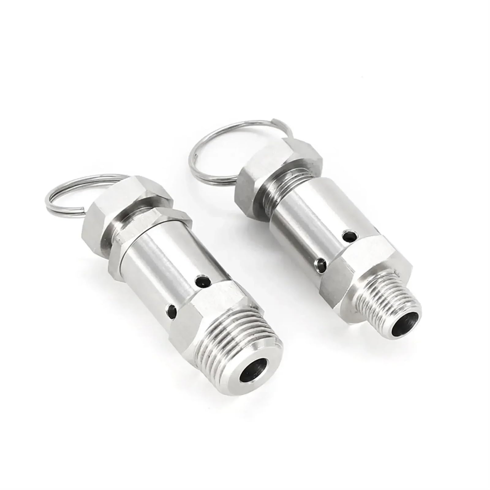 1 válvula de seguridad de alivio de presión de resorte sanitario de acero inoxidable 304 ajustable de 1/4", 3/8" y 1/2" NPT macho de 0 a 4, 4 a 8, 8 a 10 bares for compresor de aire(1/2",NPT_0-4 BAR A