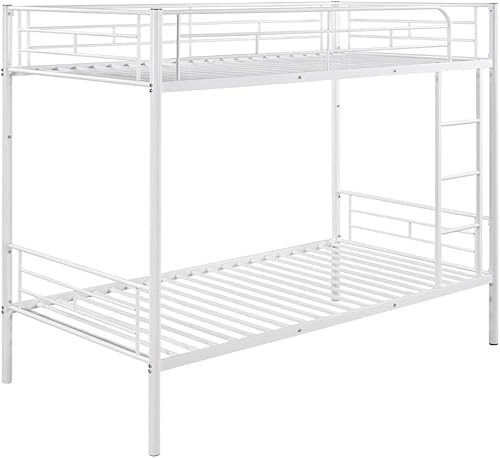 Miniatura 4 de HoRunzelin Twin Over Twin Heavy Duty Metal Bunk BedCan Be Divided into 2 Beds for Kids Boys Girls TeensWhite