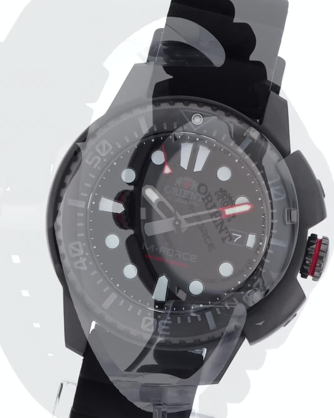 【T】美品✨ORIENT M-FORCE ブラックRN-AC0L03B オリエント ORIENT M-FORCE エムフォース オリエント70周年記念モデル