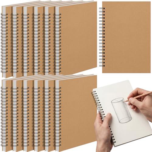 Carnet de croquis sans lignes Leelosp pour dessiner sans bavure sur papier kraft souple - Lot de 12