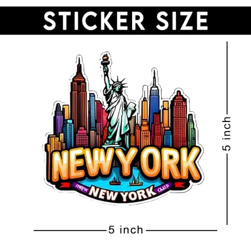 Image of New York State Sticker 5 Inch Waterproof Vinyl Decal Durable USA State Graphic for Laptop Water Bottle Car Window Bumper Truck Travel Decoration
