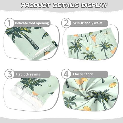 Hawaii Coconut Tree Juice Girls Leggings Ultra Soft Compression Yoga Gym Pants for Kids 4-10T3